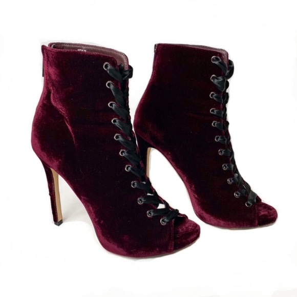 Steve Madden Shoes - Steve Madden Burgundy Velvet Booties